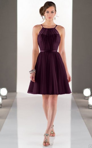 Jewel Chiffon Natural A-line Knee-length Bridesmaid Dresses