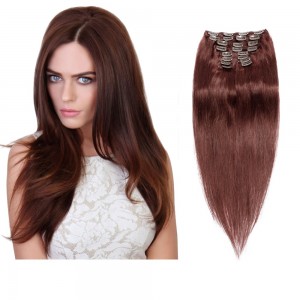 160g 20 Inch #33 Rich Copper Red Straight Clip In Hair