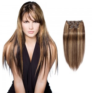 200g 22 Inch #4/27 Straight Clip In Hair